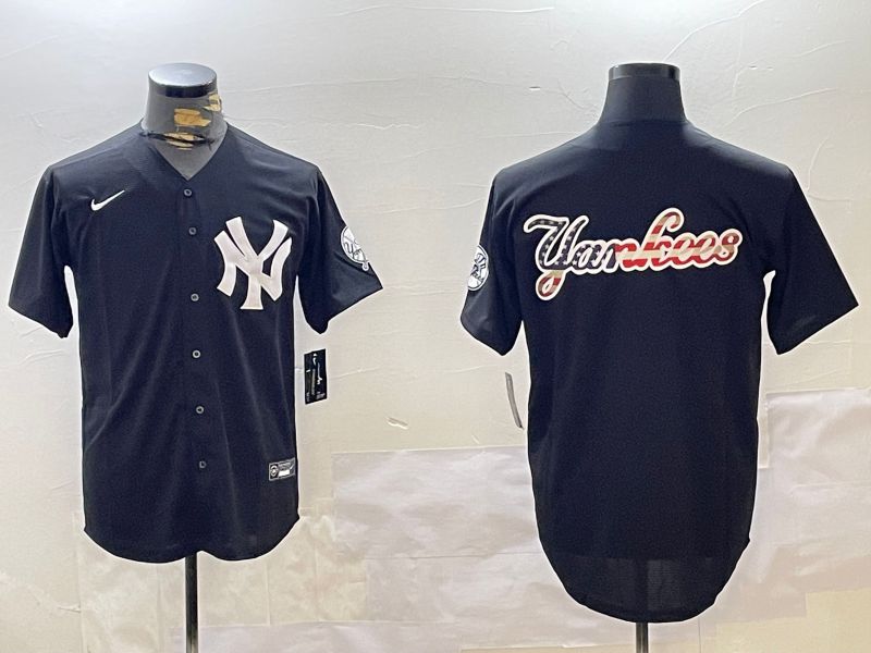 Men New York Yankees Blank Black Fashion Game Nike 2024 MLB Jersey style 4